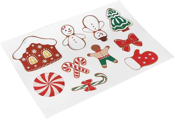 ZJchao 20 Christmas Decorative Stickers, Peel and Stick Removable PVC Wall Decals for Glass Refrigerator Mirror Door, with DIY Design for Holiday Party Decorations