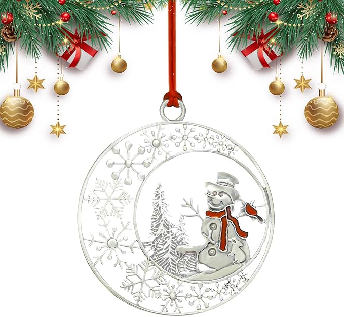 Christmas Ornaments 2025 Solid Pewter Christmas Tree Ornaments Handcrafted Pewter Xmas Pendants Decoration DIY Festive Home Hanging Ornaments for Christmas Trees Winter Decor