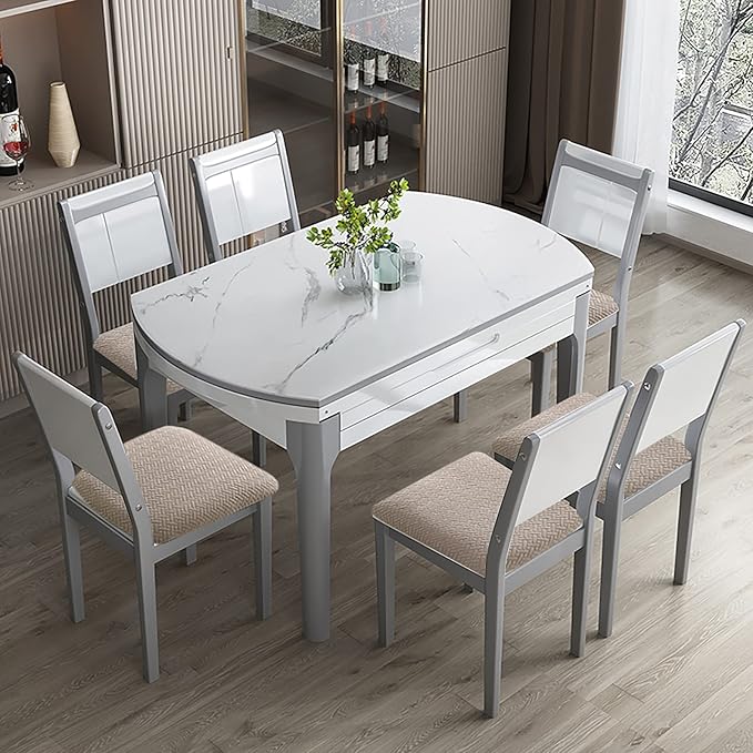 Genina Waterproof Seat Covers for Dining Room Chairs Covers Dining Chair seat Covers Kitchen Chair Covers slipcovers (Khaki, 6 Pcs)