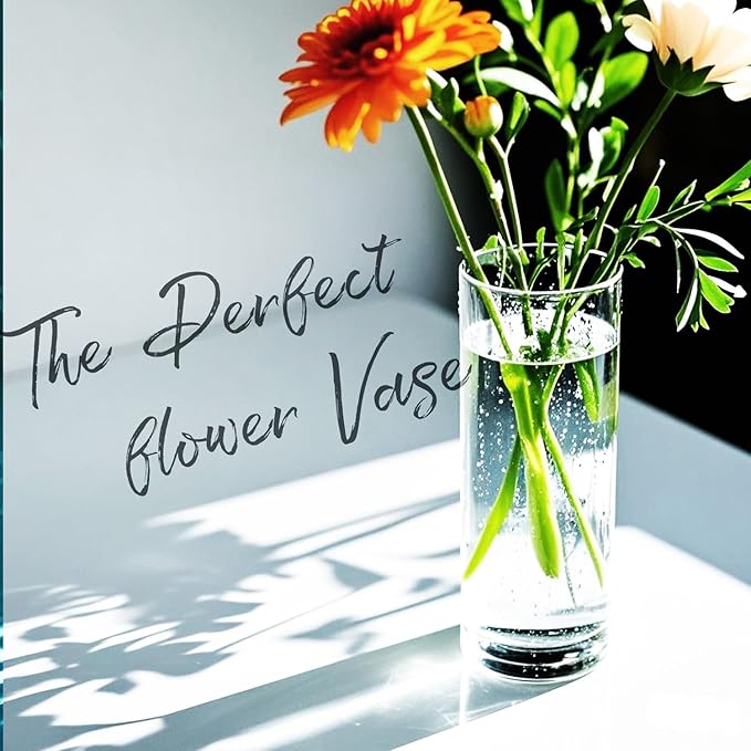 5pcs Glass Vase Cylinder Vases for Centerpieces Small Flower Glass Vases Home Decor Centerpiece Table Clear Flower Vase Decorations for Wedding＆Holiday 4,6,7.5,8,10 Inch Tall