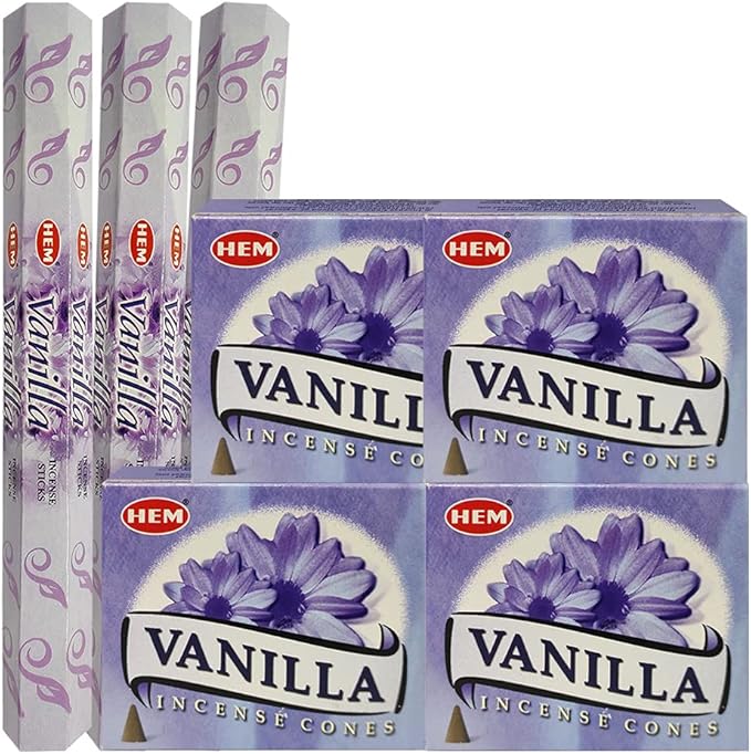 Vanilla Incense sticks and cone incense holder variety pack bundle insence insense insienso