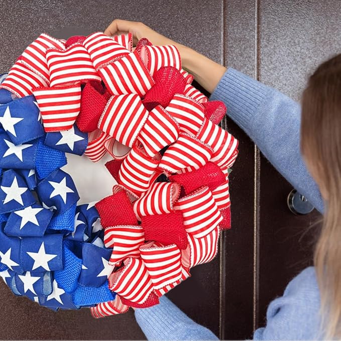 250th Anniversary Eagle Wreath,3D Eagle Wreaths for Front Door Memorial Day Artificial Flowers for Indoor and Outdoor (White)