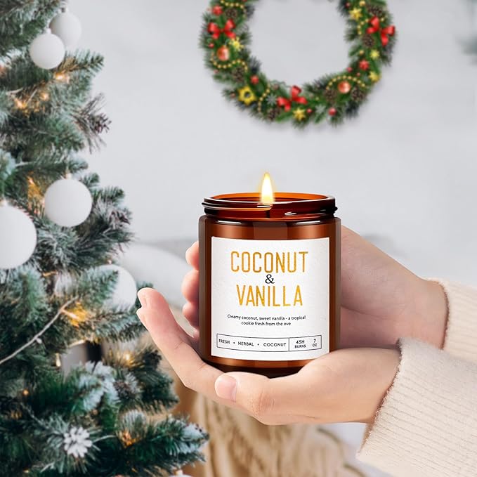 Candles for Home Scented - 6 Pack 42oz Soy Candles with Lavender, Coconut, Jasmine, Sage, Lilac Blossoms, Sweet Pea, 300 Hour Long Lasting Aromatherapy Candles Gift Set for Women, Christmas, Holiday