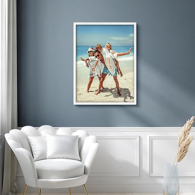 wall26 Custom Framed Poster Wall Art for Living Room, Bedroom Canvas Prints for Home Decoration Ready to Hang - 12"x16" White