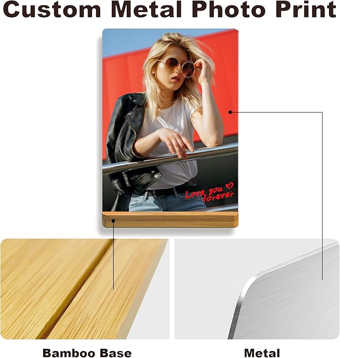 Custom Style Custom Metal Photo Prints,Customize Your own Picture Frame,Personalized Metal Picture Gift for Family and Lovers