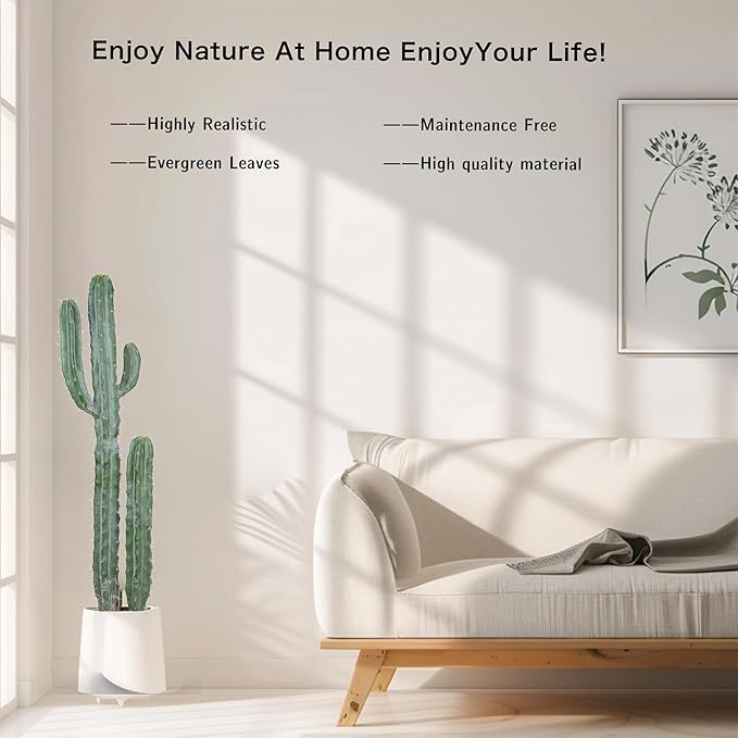 Artificial Cactus Potted Plant 40 Inch Faux Desert Cacti Fake Big Cactus Plant for Home Garden Office Indoor Outdoor Decoration