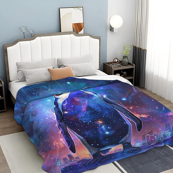 Tijuboni Penguin Throw Blanket Penguin Gifts for Girls Boys Women Men Kids Adults Soft Flannel Fleece Blanket for Couch Sofa Bed Home Decor 50"x60"