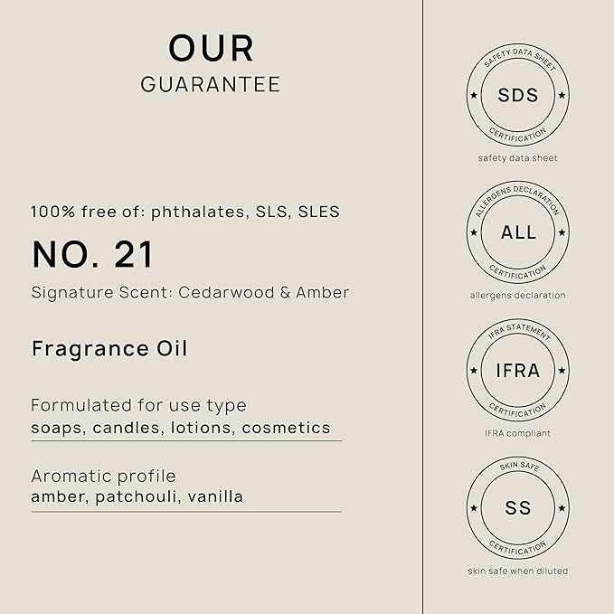 VINEVIDA [128oz] Cedarwood & Amber Fragrance Oil for Candle Making and Soap Making - Premium Candle Scents for Soy Candles
