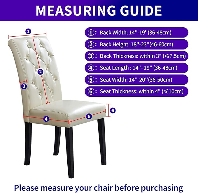 Howhic Stretch Chair Covers for Dining Room Set of 2, Removable Washable Dining Room Chair Covers, Dining Chair Slipcovers Seat Protector, Great Decoration for Home and Banquet (Dusty Blue, 2 Pack)