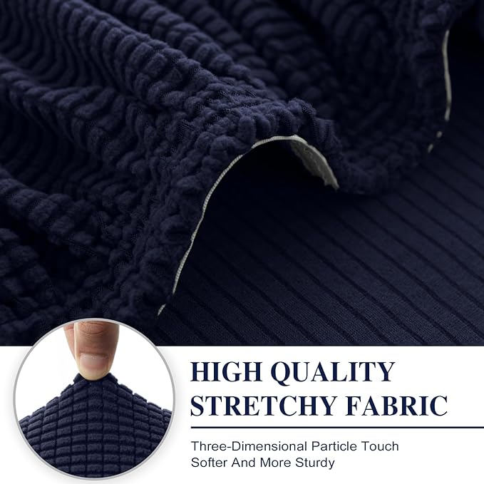 Couch Cushion Cover Seat Cushion Cover Stretch Armchair Cover Separate Sectional Sofa Slipcovers Furniture Protector(1 Piece for Seat or Sofa Backrest, Navy)