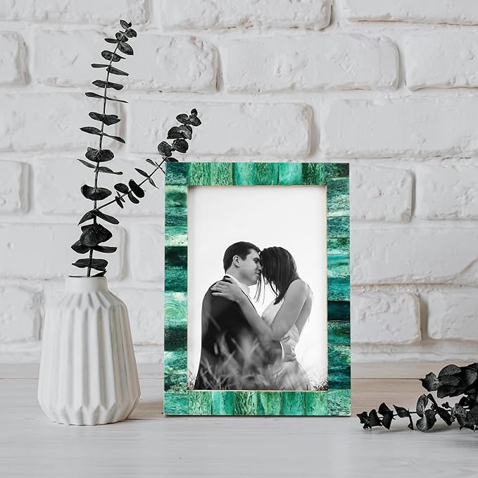 Handicrafts Home Decorative Picture Frame Wooden Photo Frame and Collage (Green, 5x7)