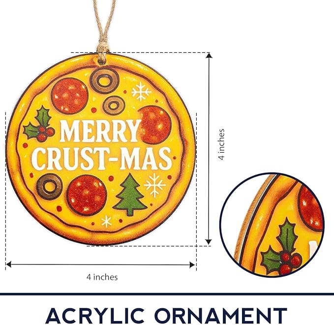 Pizza Ornaments for Christmas Tree, Funny Food Christmas Ornament, Unique Pizza Gifts for Food Lovers, Delicious Pizza Slice Holiday Decoration, Cute Hanging Ornament for Christmas 2025