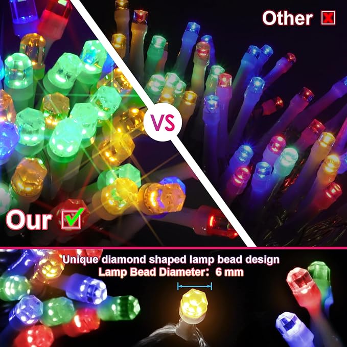 115 FT 350 LED Christmas Lights Fairy Lights 8 Modes & Timer Connectable Twinkle Plug in Outdoor Waterproof LED String Lights for Bedroom Xmas Tree Party Holiday Decorations(Multicolor)
