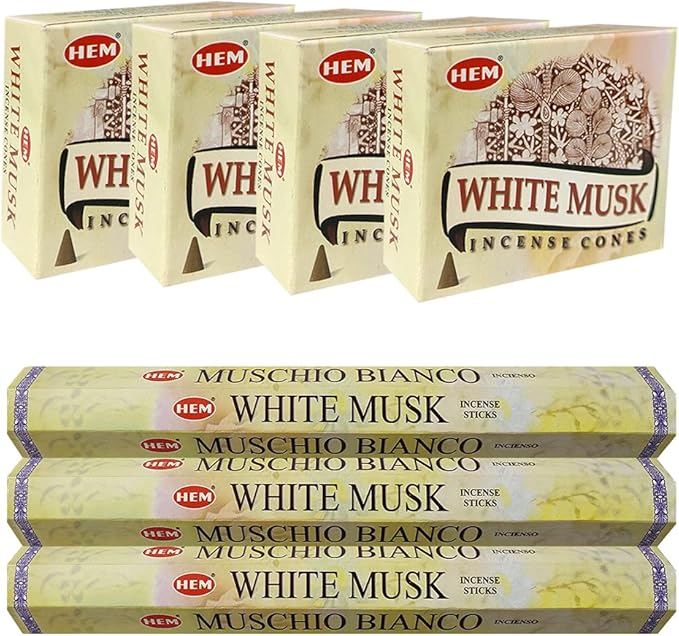 TRUMIRI White Musk Incense Sticks and Cone Incense Holder Variety Pack Bundle