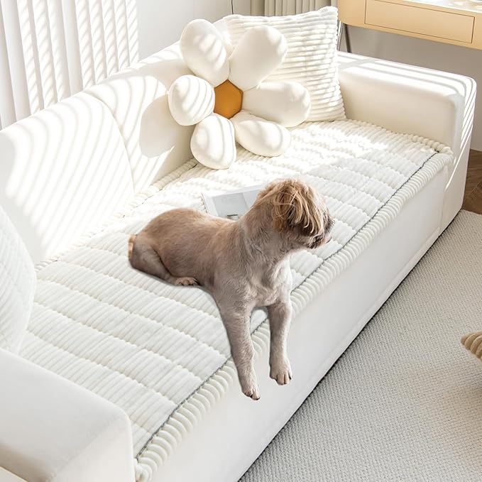 Pet Couch Cover for Dogs Washable Sofa Cushion Furniture Protector for Large Dog (White, 27in*47in)