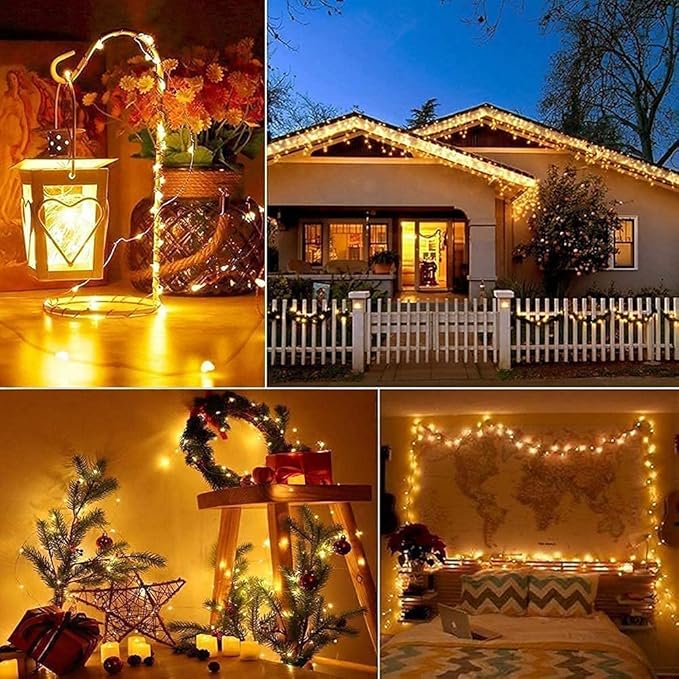 1 Pack Led Fairy Lights USB Powered String Light s Waterproof Copper Wire 16 Feet 50 Led Firefly Starry Moon Lights for DIY Wedding Party Bedroom Patio Christmas (5m/16ft,Warm White)