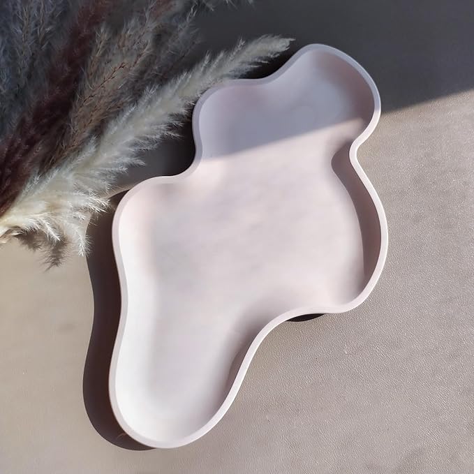 Wehous Large Irregular Tray Resin Concrete Molds, Cloud Shape Tray Silicone Mold, Creative Storage Container Trinket Jewelry Plate Dish Vanity Candle Holder Epoxy Casting Mold Wedding Christmas Decor