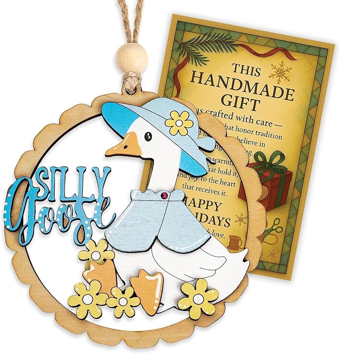Goose Christmas Ornament, Goose Gifts, Silly Cute Funny Friend Decor, One Special Wooden Decorations for Birthday Tree Home Garden Animal Collectibles