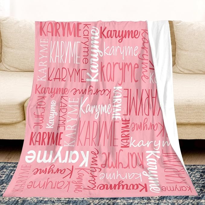 Personalized Name Blanket for Kids and Adult Customized Blanket for Boys Girls Baby Personalized Blanket and Throws Super Soft
