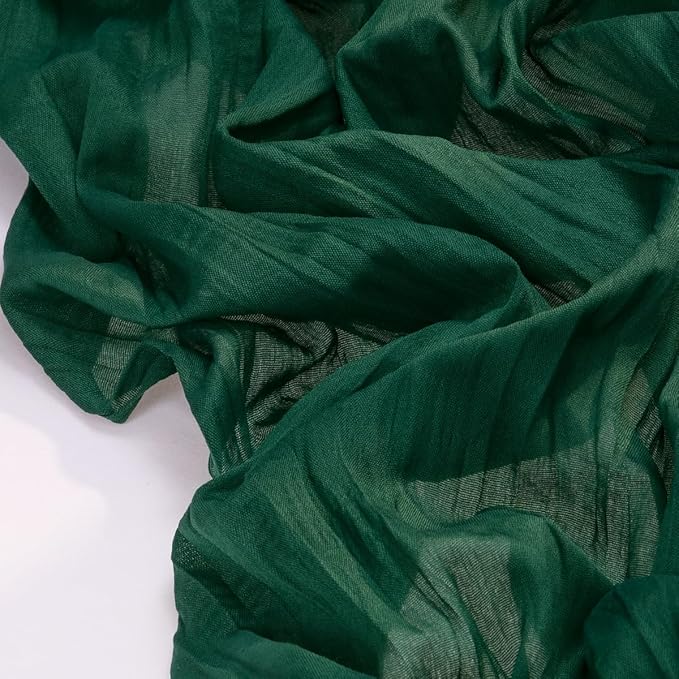 Socomi 6pcs Emerald Green Cheesecloth Table Runner Valentine's Day Boho Rustic Gauze 120 inch 10FT Cheese Cloth Runner for Wedding Party Baby Shower Birthday Home Decor Holiday Decorations