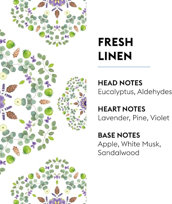 MAISON BERGER Fresh Linen Lampe Berger Refill, 500 ml (16.9 fl oz), Odor-Neutralizing Home Fragrance Oil, Eucalyptus Lavender, Lavender Pine, Made in France