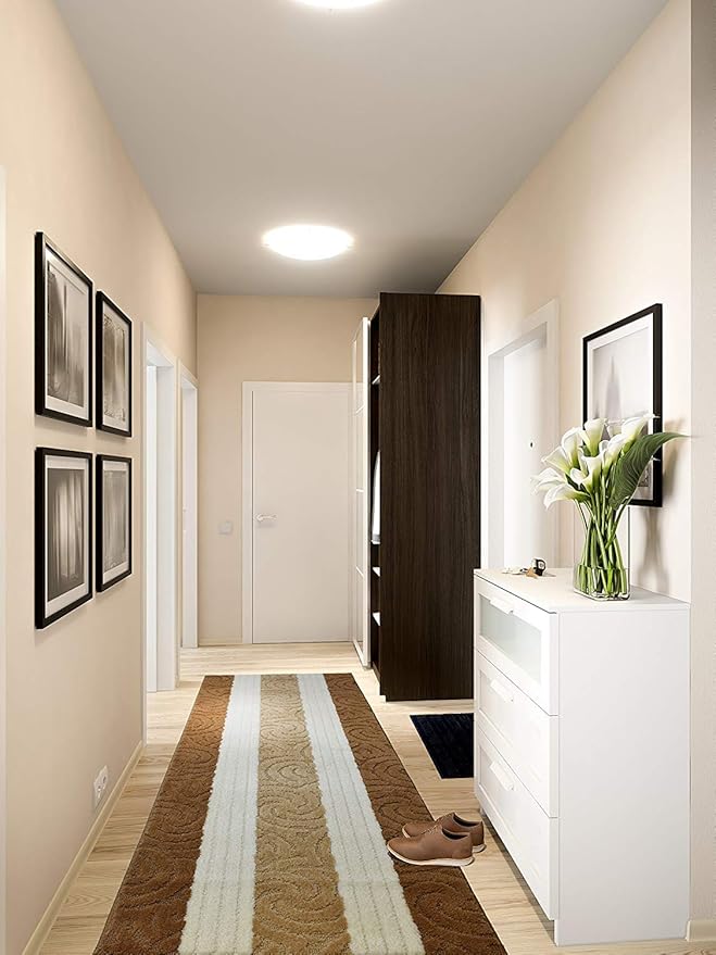 Custom Size Hallway Runner Rug, Slip Resistant, 26 Inch Wide X Your Choice of Length, Scroll Beige, 26 Inch X 13 feet