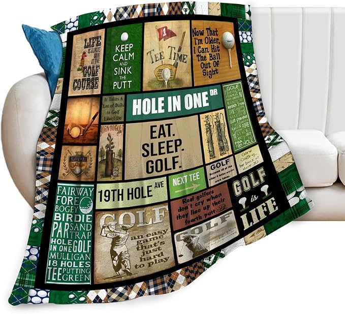 Tijuboni Golf Throw Blanket Golf Gifts for Men Women Girls Boys Kids Adults Soft Flannel Fleece Blanket for Couch Sofa Bed Home Decor 40"x50"