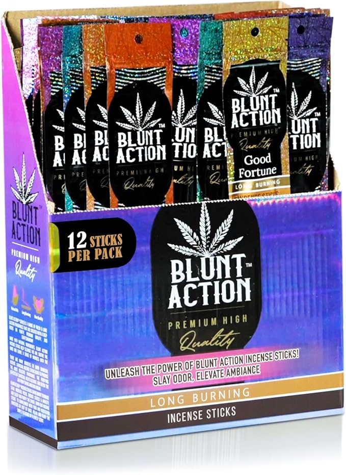 Tulasi Blunt Action Incense Sticks, 12 Packs, 144Pc, Long Lasting Fragrance, Natural Essential Oils Hand Rolled Incense Sticks for Aromatherapy, Relaxing, Yoga, Meditation, Prayer, Thanks Giving