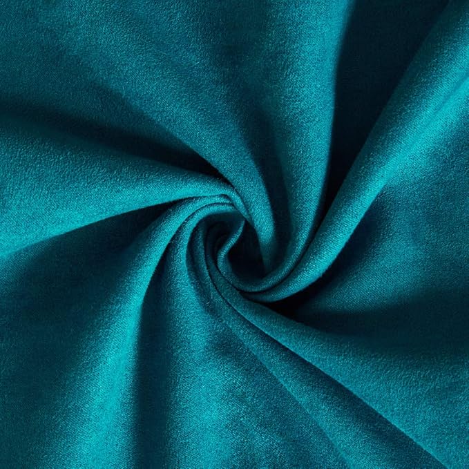 Fancy Homi 2 Packs Premium Faux Suede Decorative Throw Pillow Covers, Super Soft Square Pillow Case,Solid Cushion Cover for Couch/Sofa/Bedroom (24" x 24", Set of 2, Teal)