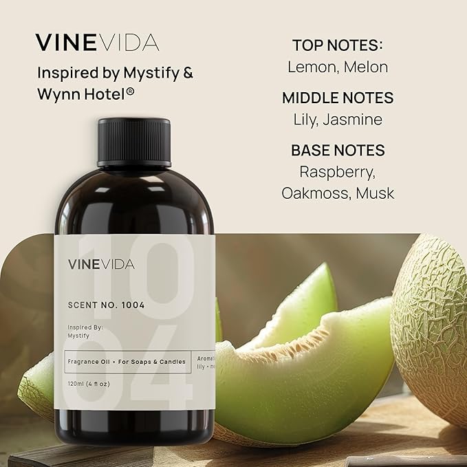 VINEVIDA 4oz Scent No.1004 Fragrance Oil for Candle & Soap Making - Natural Candle Scents Made in USA