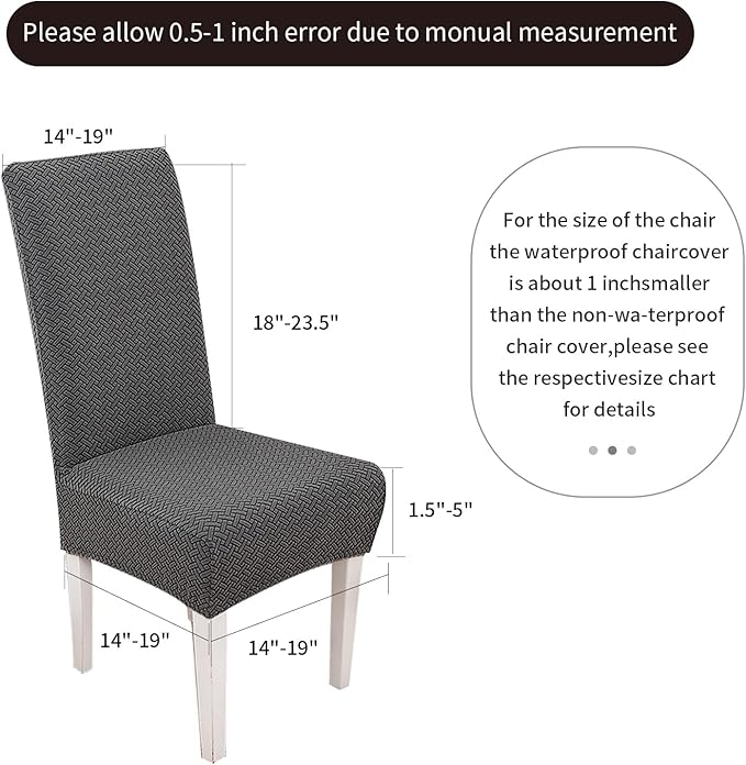 Parsons Dining Chair Cover, Detachable Sofa Chair Cover, Retractable Chair Cover (6, Gray)