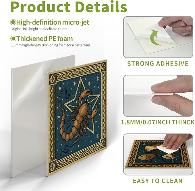 Peel and Stick Tile, 12-Count 5.9x5.9 Inch Waterproof Backsplash, Removable Sticker for Kitchen and Bathroom Wall