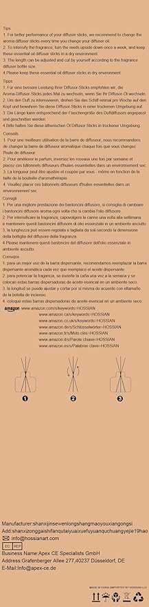 HOSSIAN 50pcs Reed Diffuser Sticks - Wood Rattan-Reed Sticks -Essential Oil Aroma Diffuser Sticks- Spa-Aromatherapy(7.5"/19cm) (Brown 7.5"/19cm)