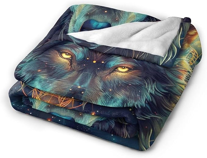 Tijuboni Wolf Throw Blanket Wolf Gifts for Girls Boys Women Men Kids Adults Soft Flannel Fleece Blanket for Couch Sofa Bed Home Decor 60"x80"