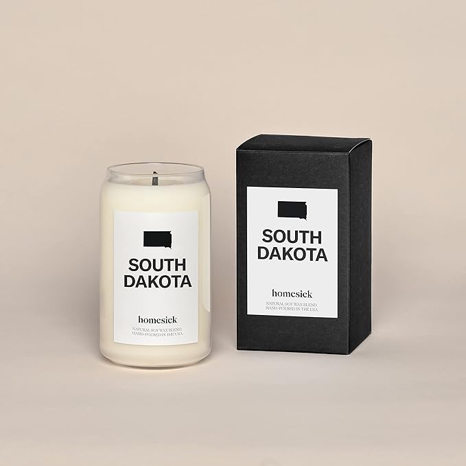 Homesick Premium Scented Candle, South Dakota - Scents of River Water, Lavender, Rosemary, 13.75 oz, 60-80 Hour Burn, Natural Soy Blend Candle Home Decor, Relaxing Aromatherapy Candle