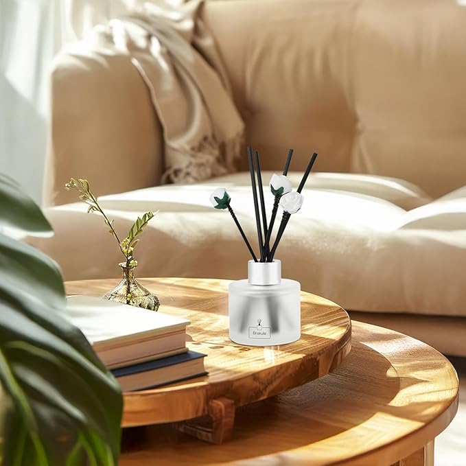 Brakula 2 Pack Reed Diffuser Set, Fresh Linen Scented, Home Fragrance with 14 Sticks Bathroom Decor, Reed diffusers for Home 6.76 fl oz (Fresh Linen)