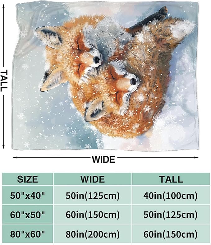 Tijuboni Fox Throw Blanket Fox Gifts for Girls Boys Women Men Kids Adults Soft Flannel Fleece Blanket for Couch Sofa Bed Home Decor 50"x60"