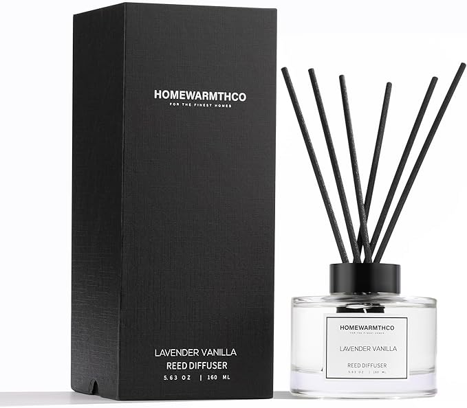 Reed Diffuser Set - Lavender Vanilla 5.63 fl oz (160 ml) Scented Diffuser with Sticks Luxury Fragrance for Home, Office & Bathroom Shelf Decor.