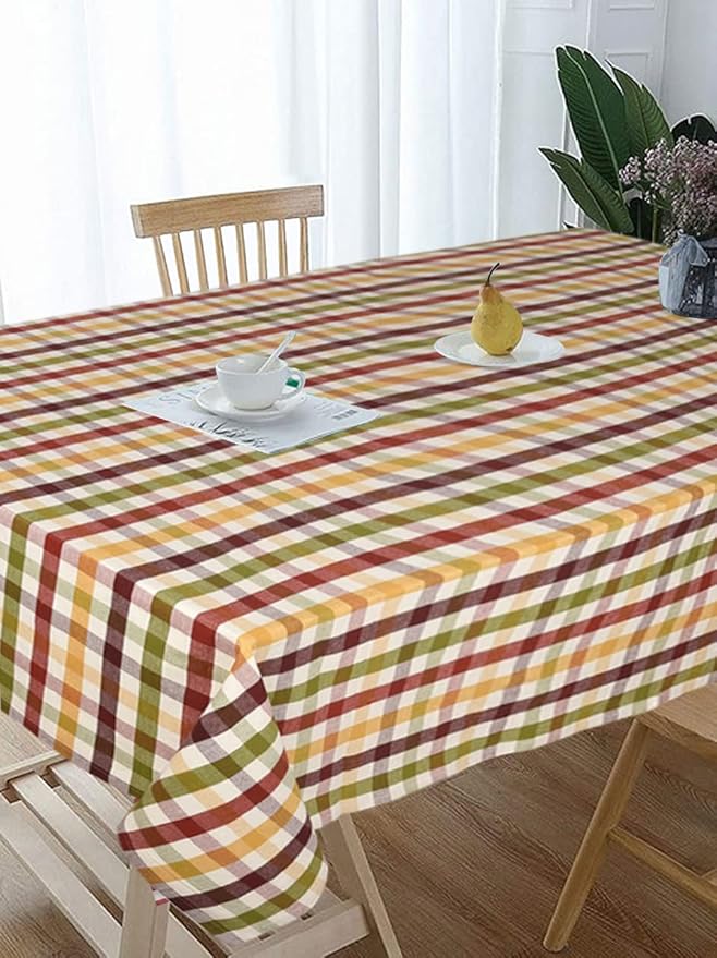 Urban Villa Christmas Tablecloth Buffalo Check Table Cloth Tabletop Cover Kitchen Dining Tablecloth 100% Cotton Great Parties Wedding Holiday Dinner Rectangle 52X70 Inches 4-6 Seats Table Cloth