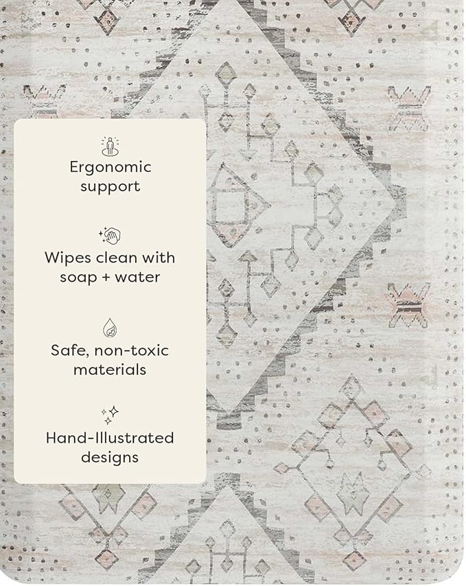 House of Noa Nama Standing Mat – Anti-Fatigue Cushioned Kitchen Mats for Floor | Ergonomic Bounce-Back Foam Kitchen Mats | Anti-Fatigue Mats for Kitchen & Standing | Ula Calico | 22" x 54"