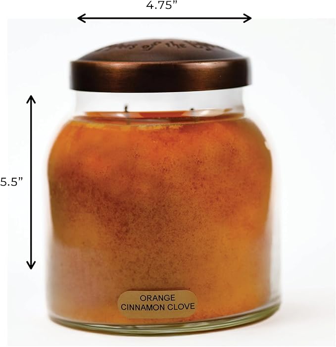 A Cheerful Giver — Orange Cinnamon Clove - 34oz Papa Scented Candle Jar with Lid - Keepers of the Light - 155 Hours of Burn Time, Gift for Women, Orange