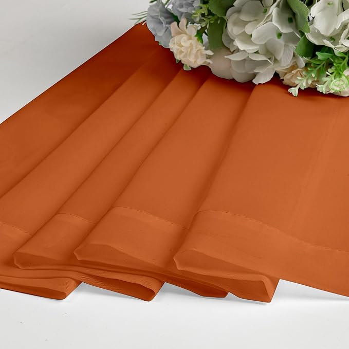 Lecloud Orange Sheer Curtains 96 Inches Long 2 Panels, Light Filtering Voile Airy Curtains, Balance Light Privacy Window Treatments with Rod Pocket for Bedroom Living Room, Each 42" W x 96" L