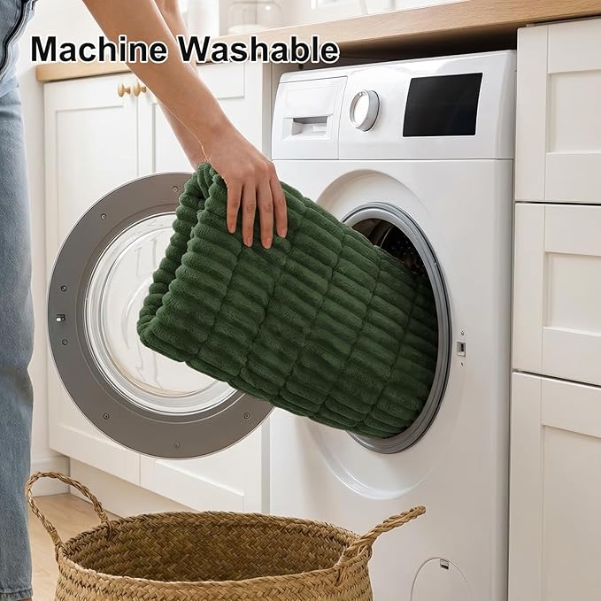 Smiry Couch Cover for Dogs Washable, Non Slip Fuzzy Pet Couch Covers for 3 Cushion Sofa Pet Friendly, Thick Soft Sofa Slipcovers Cushion Protector (Dark Green, 27.6" x 59")