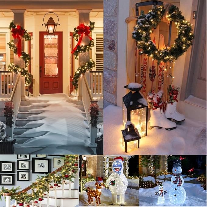 Christmas Lights with Timer Battery Operated String Lights 100 LED 8 Modes String Lights Clear Mini Light Set for Wedding Party Home Garden Wreath, Waterproof, Warm White