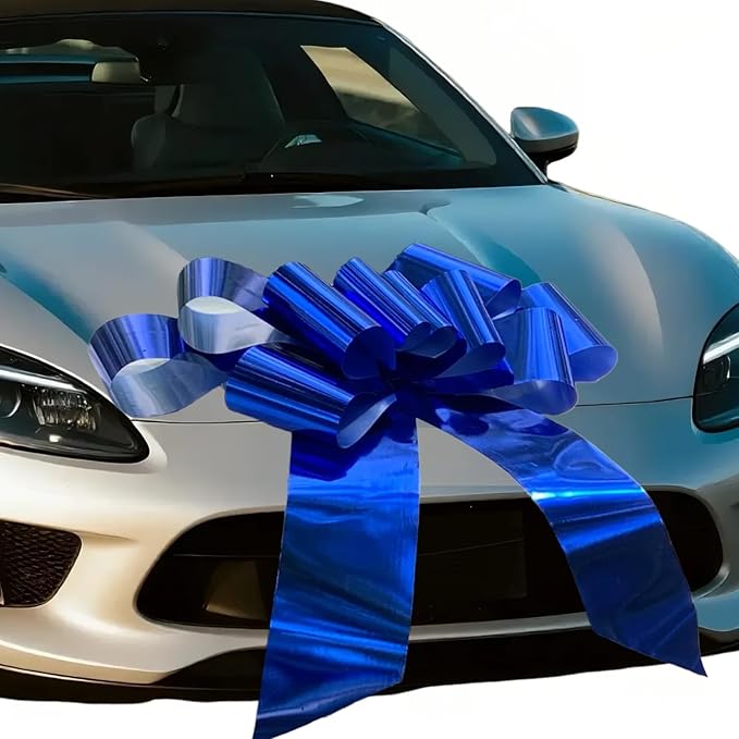 Big Blue Gift Bow(30 inch, 1 Pack), Giant Car Bow - Large Christmas Bow for Gift Wrapping, Birhtday, Party, Christmas Decoration, Indoor and Outdoor Decoration.