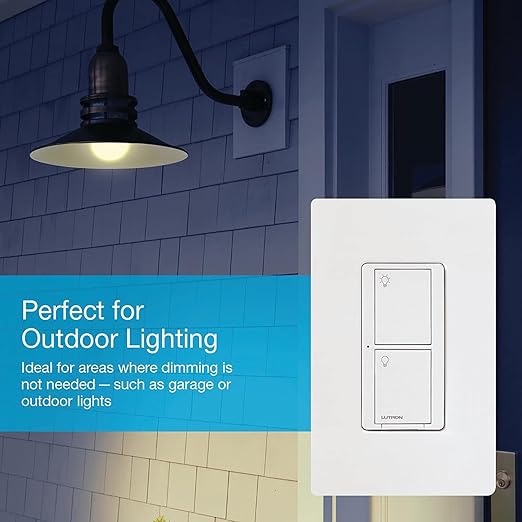 Lutron Caseta Original Smart Light Switch (Lutron Smart Hub Required), for Home, LED, and Fans, 6 Amp, Single-Pole/3-Way, Neutral Required, PD-6ANS-LA-4-Pack, Light Almond, 4 Pack