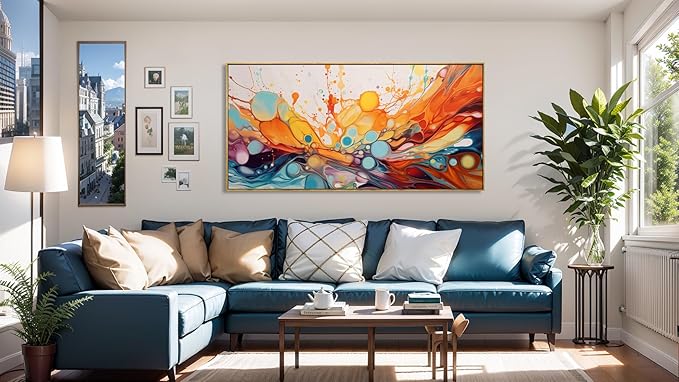 Wall Art Modern Artwork Fantasy Abstract Canvas Painting Colorful Wall Decor for Living Room Bedroom Dining Room Home Office Decor 30"x60" with Framed