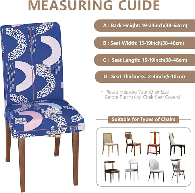 Stretch Dining Chair Covers Set of 2,Floral Print Chair Covers,Soft Removable Washable,Pet Friendly Furniture Protector,Universal Chair Slipcovers for Home, Kitchen,Ceremony Dining Room Seat