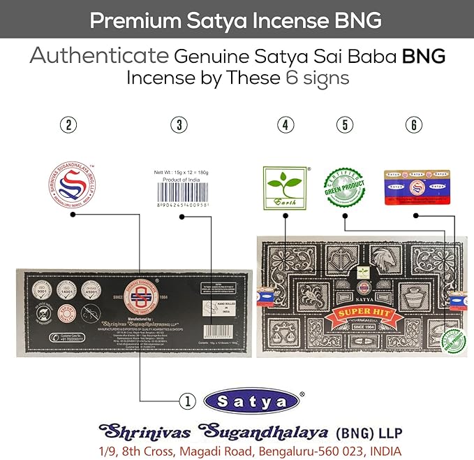 Satya Super Hit Incense Sticks, Satya Bng (Bangalore) 15gmx3 Pack (45 GMS) with Raajsee Insense Holder Bundle, Satya Nagchampa Natural