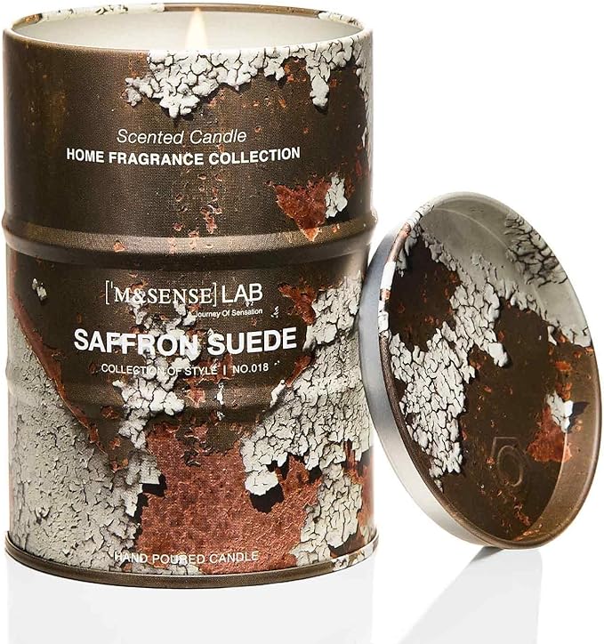 M&SENSE Saffron Suede Scented Candles Christmas Decor,Natural Non Toxic, Aromatherapy Candle for Stress Relief Meditation Relaxing, Housewarming Gifts for Women Men, 11.3oz 70 Hour